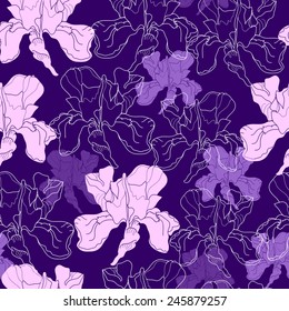Seamless pattern with flowers. Hand drawn floral background. Artwork for textiles, fabrics, souvenirs, packaging and greeting cards.