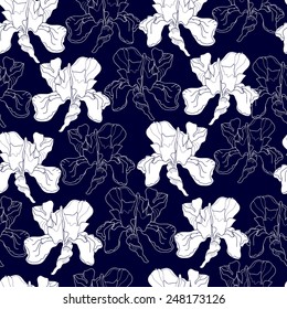 Seamless pattern with flowers. Hand drawn floral background. Artwork for textiles, fabrics, souvenirs, packaging and greeting cards.