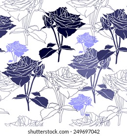 Seamless pattern with flowers. Hand drawn floral background. Artwork for textiles, fabrics, souvenirs, packaging and greeting cards.