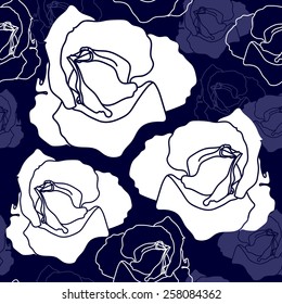 Seamless pattern with flowers. Hand drawn floral background. Artwork for textiles, fabrics, souvenirs, packaging and greeting cards.