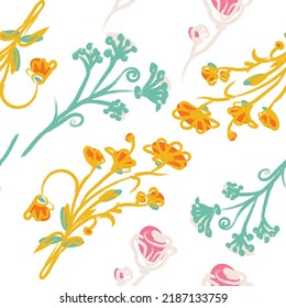 Seamless pattern flowers hans draw