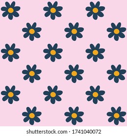 Seamless pattern with flowers and hearts in romantic vintage style. Stock vector illustration for web and printbackground, wallpaper, textile, scrapbooking and wrapping paper.
