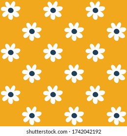 Seamless pattern with flowers and hearts in romantic vintage style. Stock vector illustration for web and printbackground, wallpaper, textile, scrapbooking and wrapping paper.