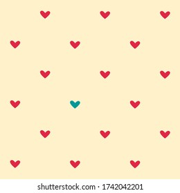 Seamless pattern with flowers and hearts in romantic vintage style. Stock vector illustration for web and printbackground, wallpaper, textile, scrapbooking and wrapping paper.
