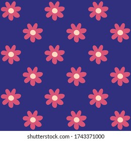Patrón sin foco con flores y corazones en estilo vintage romántico. Ilustración vectorial de material para telaraña y fondo de impresión, papel pintado, textil, rayado y papel de envoltura.