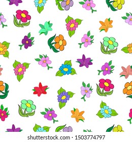 Seamless pattern with flowers. Ideal for textiles, packaging, paper printing, simple backgrounds and texture.