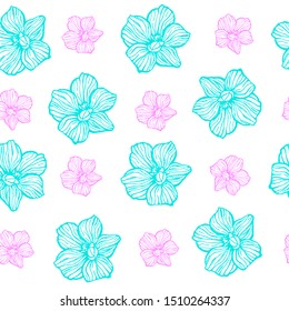 seamless pattern with flowers. Seamless illustration orchid flowers vector. Great for textiles, wrapping paper, clothes, backgrounds