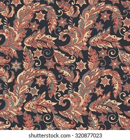 seamless pattern with flowers in indian style. floral vector background