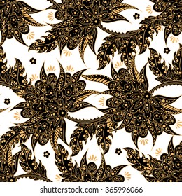 seamless pattern with flowers in indian style. floral vector background