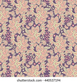 seamless pattern with flowers in indian style. floral vector background