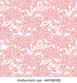 seamless pattern with flowers in indian style. floral vector background