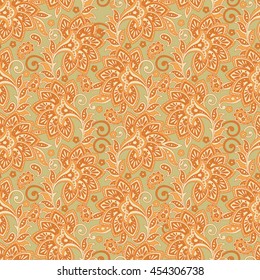 seamless pattern with flowers in indian style. floral vector background