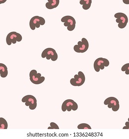 Seamless pattern with flowers. Kawaii style. Vector