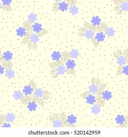 Seamless pattern of flowers and lace. Floral seamless background for textile or book covers, manufacturing, wallpapers, print, gift wrap and scrapbooking.