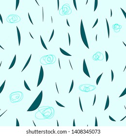 seamless pattern with flowers and leafs in greeen. modern minimalistic art