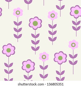 Seamless pattern with flowers and leaves