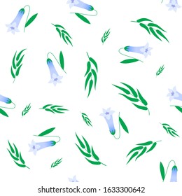 seamless pattern of  flowers and leaves