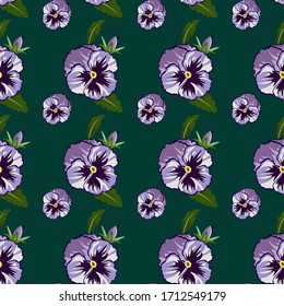 seamless pattern with flowers and leaves