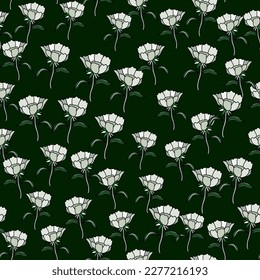 Patrón sin foco con flores y hojas. Resumen de papel de pared de flores. Diseño para tela, impresión textil, superficie, envoltura, cubierta, tarjeta de saludo. Ilustración del vector