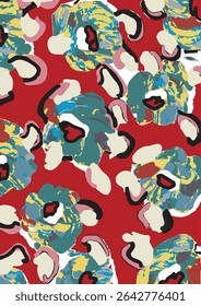 seamless pattern with flowers and leaves. Abstract floral spring, summer pattern. Summer vibes.
