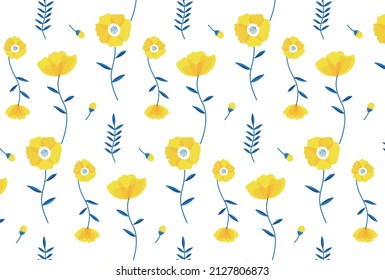 seamless pattern with flowers and leaves for banners, cards, flyers, social media wallpapers, etc.