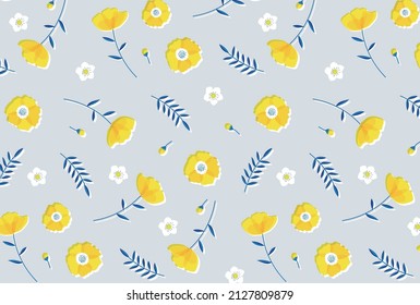 seamless pattern with flowers and leaves for banners, cards, flyers, social media wallpapers, etc.