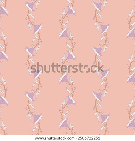 Similar – Image, Stock Photo Violet morning glory or ipomoea flowering in the light of morning sun blooming in the roof top garden.