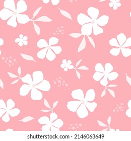 Seamless pattern with flowers, leaves and butterflies. Summer abstract bright print. Vector graphics.