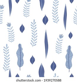 Seamless pattern with flowers and leaves. Creative floral texture. Great for fabric, textile Vector Illustration