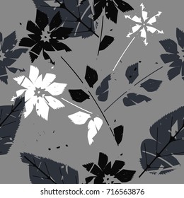 Padrão perfeito com flores, folhas e elementos decorativos. O modelo pode usar-se para o tecido do projeto, fundos, papel de embrulho, pacote, capas, linho e mais ideias.