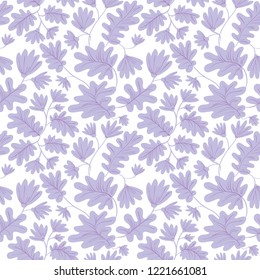 Seamless pattern with flowers and leaves. Floral background with spring or summer blossom. Seasonal vector illustration