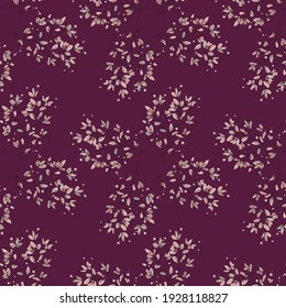 Patrón sin foco de flores y hojas. Ornamento floral situado en el estilo dibujado a mano. Diseño para textil, papel, embalaje, ropa de cama de elementos de doodle coloridos. Ilustración del vector