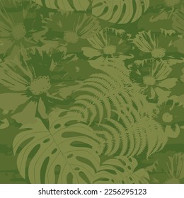 Seamless pattern with flowers and leaves.
Floral pattern
