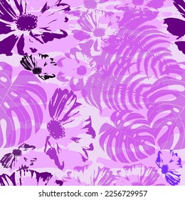 Seamless pattern with flowers and leaves.
Floral pattern
