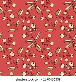 Patrón sin inconvenientes de flores y hojas. El adorno floral dibujado a mano. Diseño textil, de papel, de embalaje, de ropa de cama hecha de elementos de doodle coloridos de etno, de estilo folclórico. Ilustración vectorial.