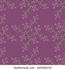 Patrón sin inconvenientes de flores y hojas. El adorno floral dibujado a mano. Diseño textil, de papel, de embalaje, de ropa de cama hecha de elementos de doodle coloridos de etno, de estilo folclórico. Ilustración vectorial.