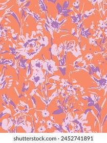 Seamless pattern with flowers and leaves. Hand drawn background. floral pattern for wallpaper.