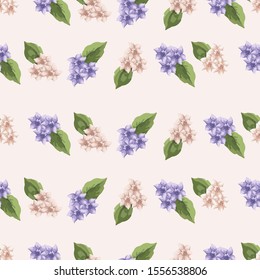 Seamless pattern with  flowers and leaves. Murticolor floral texture. Realistic filigree fresh spring background.Beautiful wedding print. Floral motifs in realistic style. Idea for textile design.