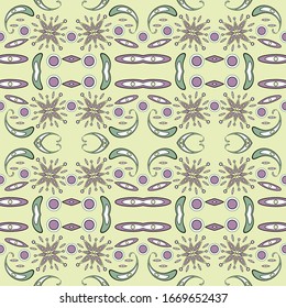 seamless pattern with flowers and leaves paisley style
