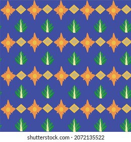 seamless pattern with flowers and leaves , vector illustration
