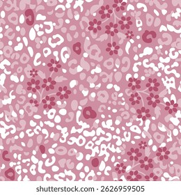 Seamless pattern with flowers and leaves.Watercolor hand drawing design