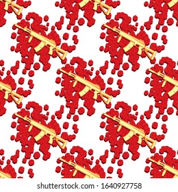 a seamless pattern of flowers lies on top of roses on a white background. Vector image eps 10
