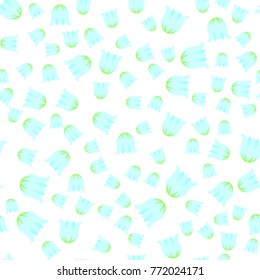 Seamless pattern with flowers,  lily of the valley on white background. For print, wrapping or wallpaper.
