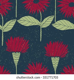 Seamless pattern with flowers made in vector. Hand drawn illustration 