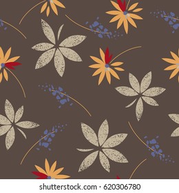 Seamless pattern with flowers made in vector. Easy to use for wrapping paper,  fabric, background.
