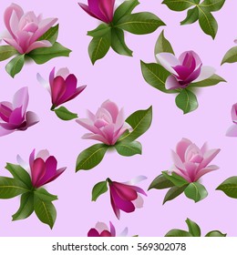 seamless pattern with flowers magnolia.suitable for textile, wrapping paper