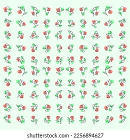 seamless pattern flowers. minimalist flower illustrations. nature flowers pattern. floral pattern. Set of plant floral and leaf pattern icon. 
