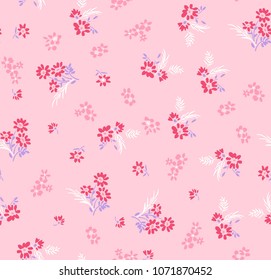 Seamless pattern with  flowers. Modern and original textile, wrapping paper, wall art design. Vector illustration. Floral simple minimalistic graphic design