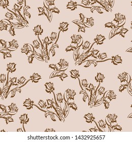 seamless pattern flowers nature background vector illustration