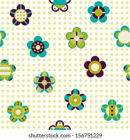 Seamless pattern with flowers on a background